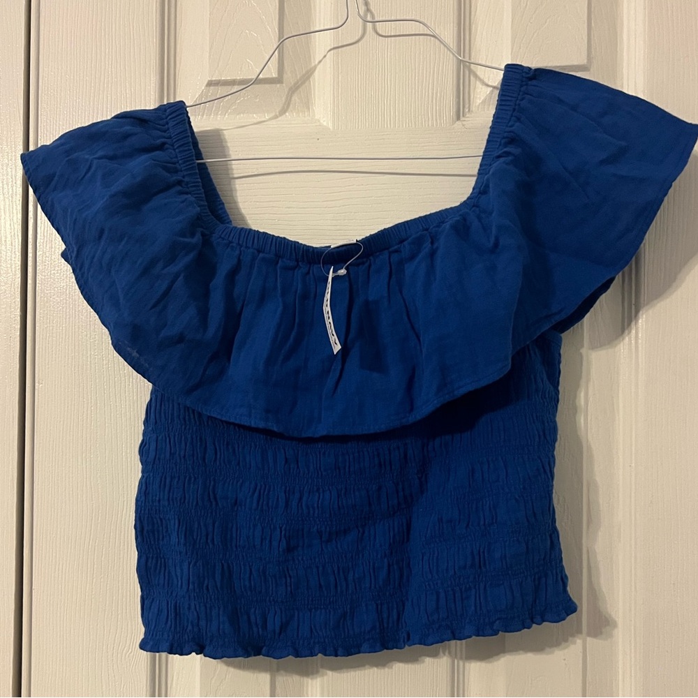 Old Navy Blue Off-Shoulder Women's Top